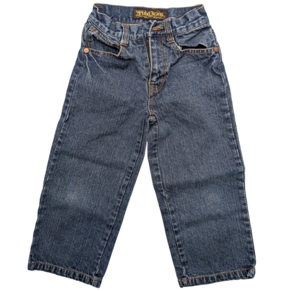 FUBU Jeans Boys Size 5 Blue Denim Straight Leg Vintage Streetwear Good Condition